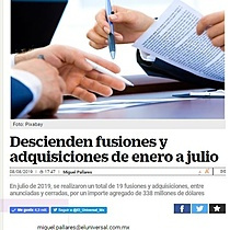 Descienden fusiones y adquisiciones de enero a julio